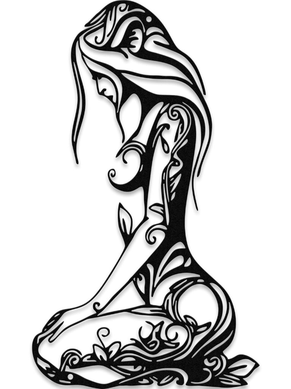 New Abstract Metal Wall Art Black Minimalist Line Sculpture Home Decor
